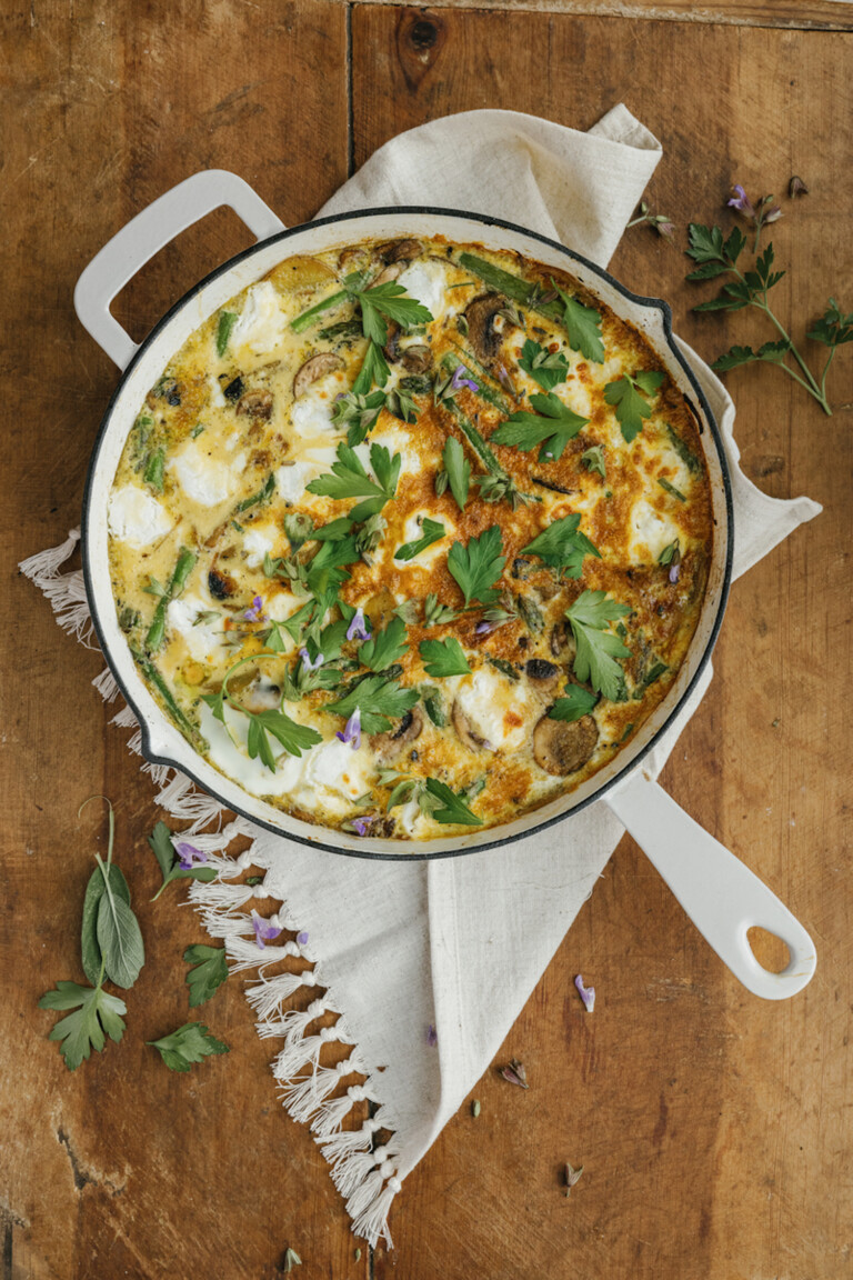 Asparagus, Potato, & Goat Cheese Frittata