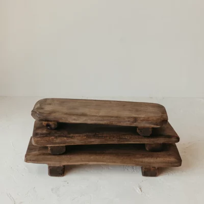 Reclaimed Wood Pedestal Tray, Casa Zuma